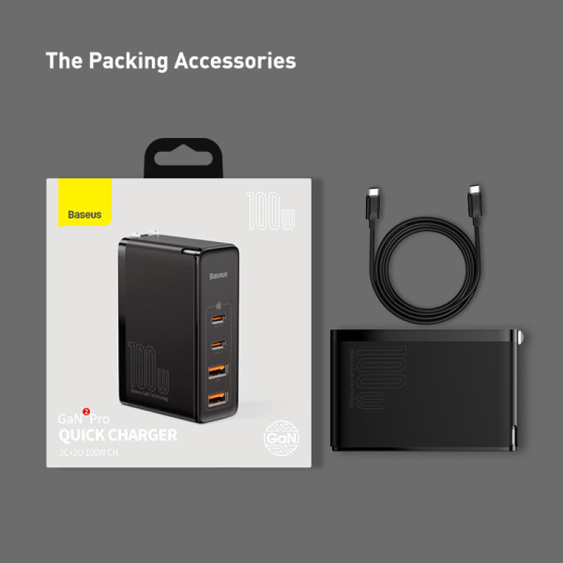 شارژر دیواری باسئوس مدل CCGAN2P-K01 به همراه کابل USB-C