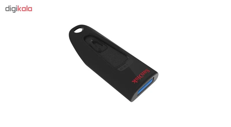 فلش مموری کشویی سن دیسک مدل CZ48 ظرفیت 128 گیگابایت با رابط USB 3.0، سرعت انتقال تا 100 مگابایت بر ثانیه، سازگار با USB 2.0 و قابلیت رمزنگاری اطلاعات