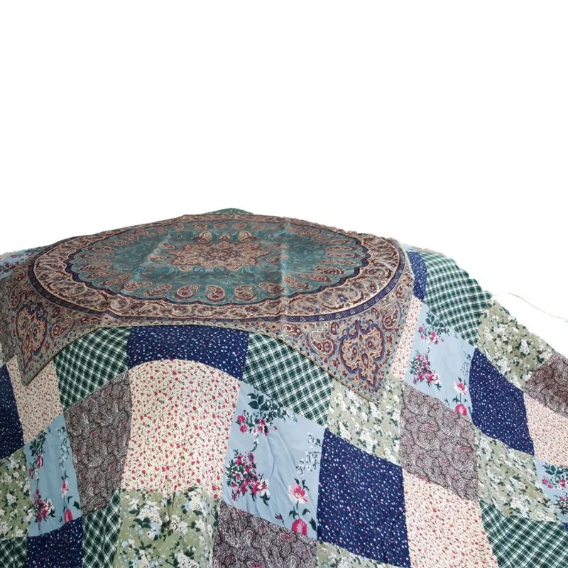 لحاف کرسی خانه سبز اسماعیلی مدل چهل تکه سایز 300x300 سانتی متر