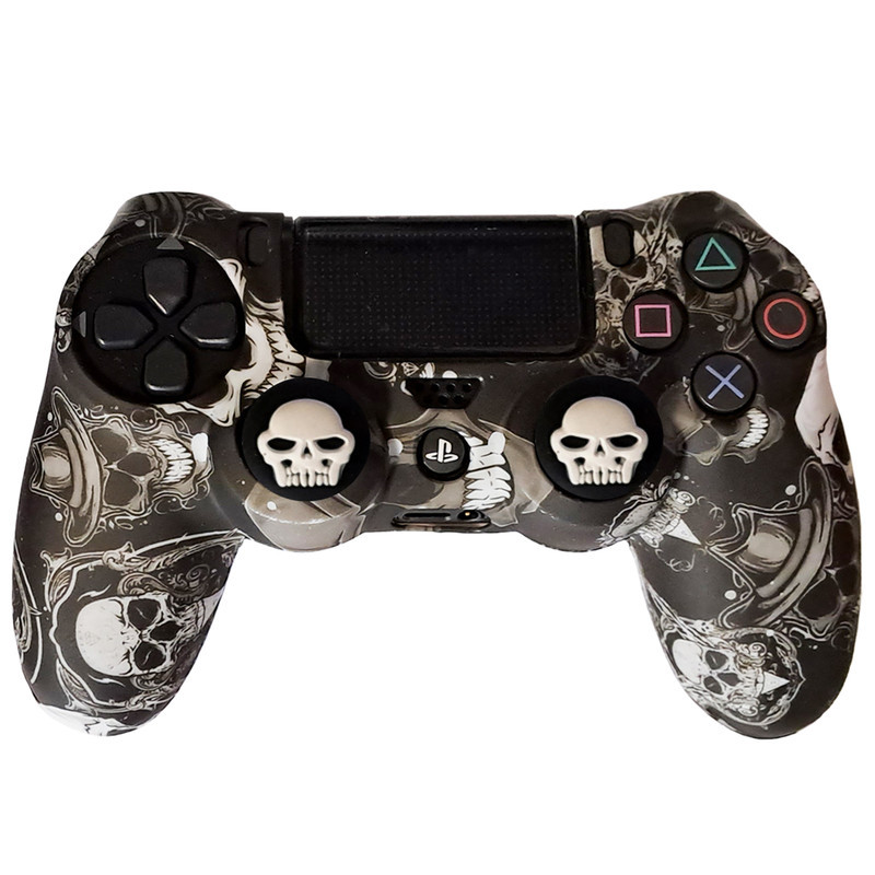 محافظ دسته پلی استیشن 4 طرح جمجمه مدل Skull PS4290 به همراه روکش آنالوگ