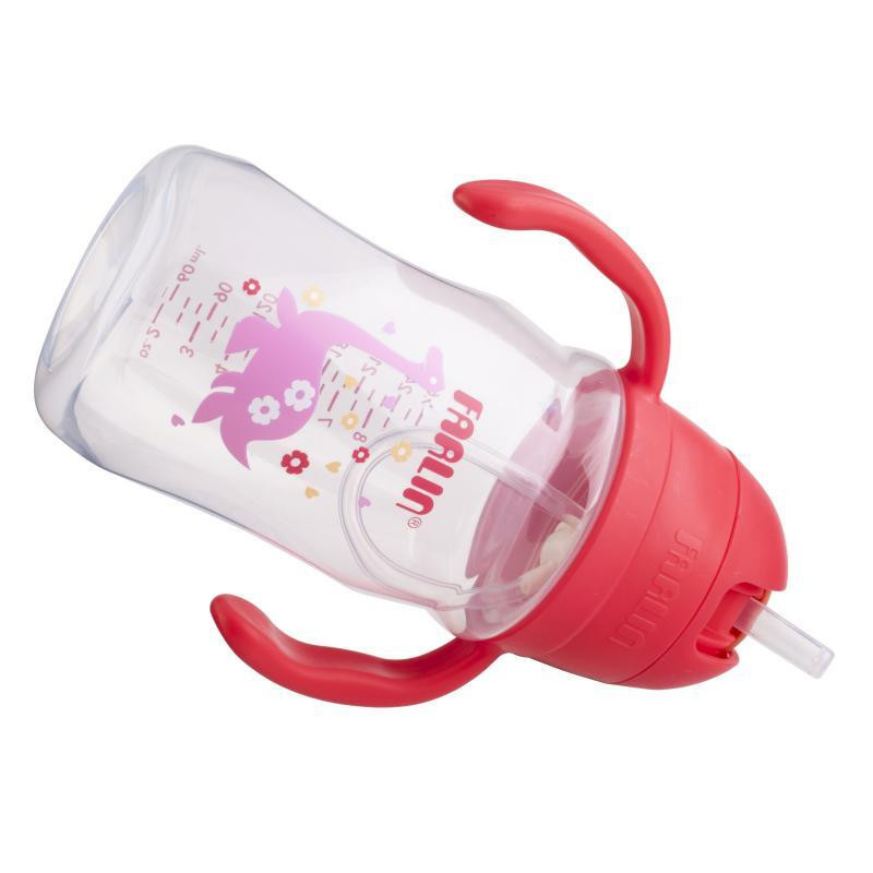 لیوان آبمیوه خوری کودک فارلین مدل نی دار سوپاپ دار کد AG-10021