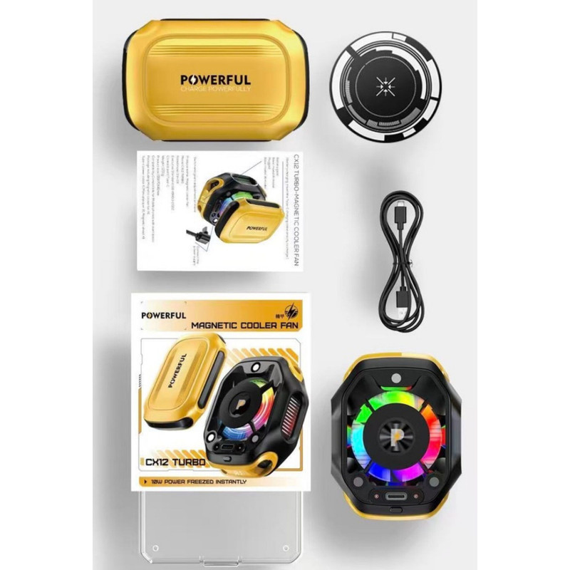 فن خنک کننده موبایل پاورفول مدل CX12 2025 turbo به همراه پاوربانک