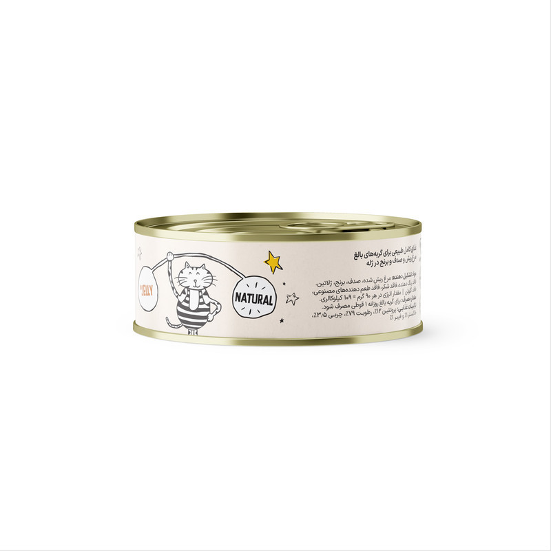 کنسرو غذای گربه رومیتو مدل مرغ ریش و صدف و برنج در ژله وزن 90 گرم