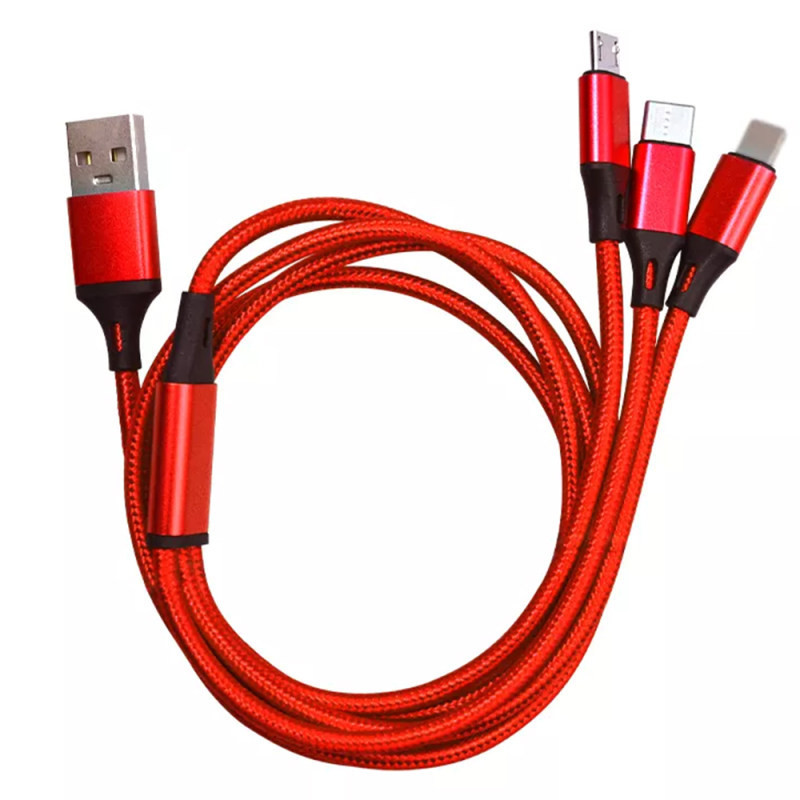 كابل تبدیل USB به  لايتنينگ micro USBUSB-C سمگپرس مدل توربو شارژ طول 1 متر
