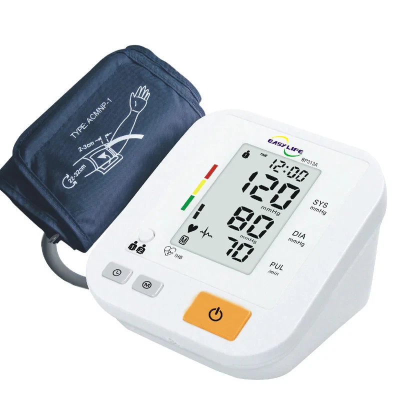 فشارسنج دیجیتال بازویی ایزی لایف مدل BP313A با قابلیت اندازه‌گیری فشار خون و ضربان قلب، تشخیص آریتمی، بازوبند قابل شستشو، منبع انرژی باتری و کابل USB، مناسب بازو 22 تا 42 سانتی‌متر