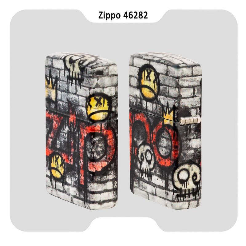 فندک بنزینی زیپو مدل 46282 49352 ZIPPO STREET ART DESIG طرح گرافیتی لوگو زیپو