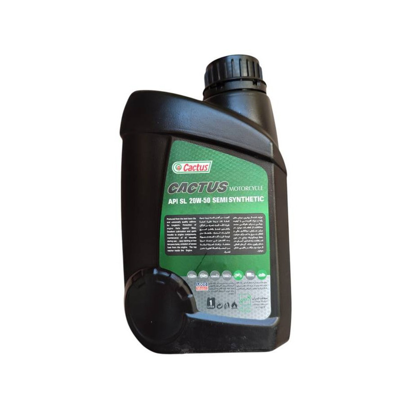 روغن موتور سیکلت تمام سنتتیک کاکتوس مدل SL 20W-50 حجم 1 لیتر