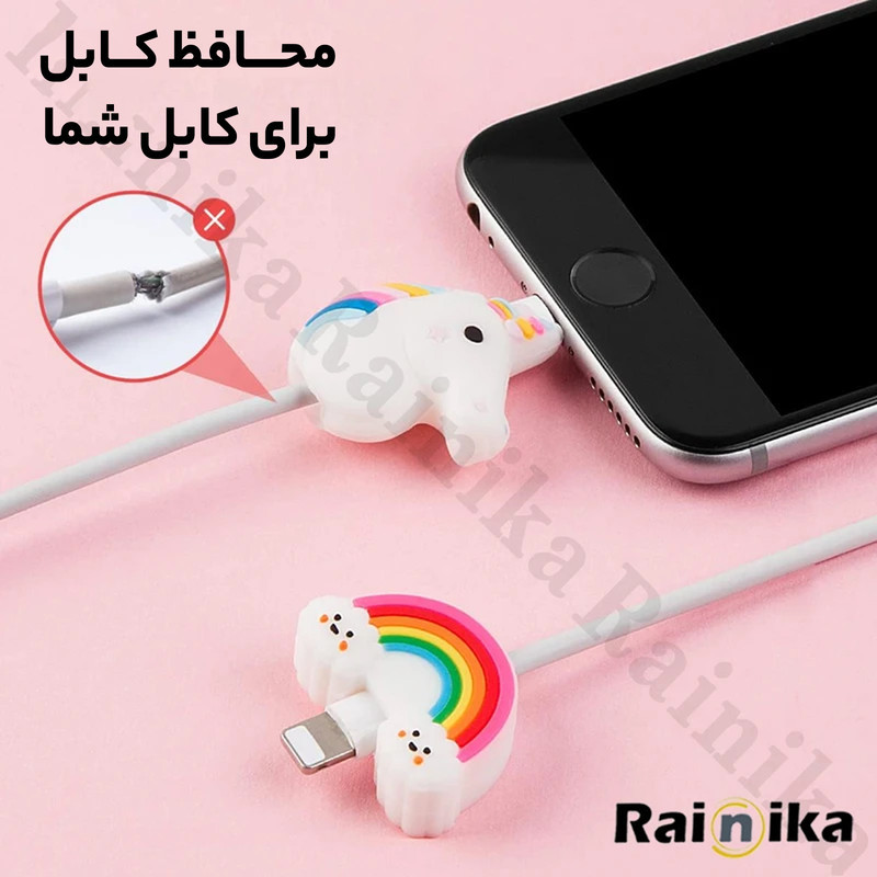 محافظ کابل شارژ و هندزفری رینیکا مدل Rainbow KK 03 مجموعه 3 عددی