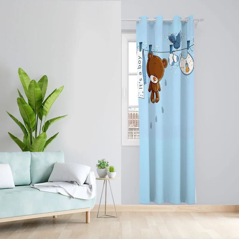 پرده مدل اتاق کودک مخمل پانچی کد 1024 سایز 140x280 سانتی متر