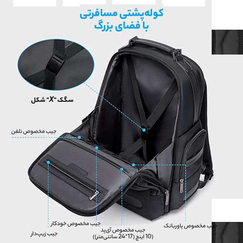 کوله پشتی لپ تاپ آرتیک هانتر مدل B00492 مناسب برای لپ تاپ 14.1 تا 15.6 اینچی