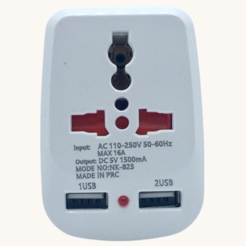 مبدل برق مدل 2USB-1500MA بسته 12 عددی