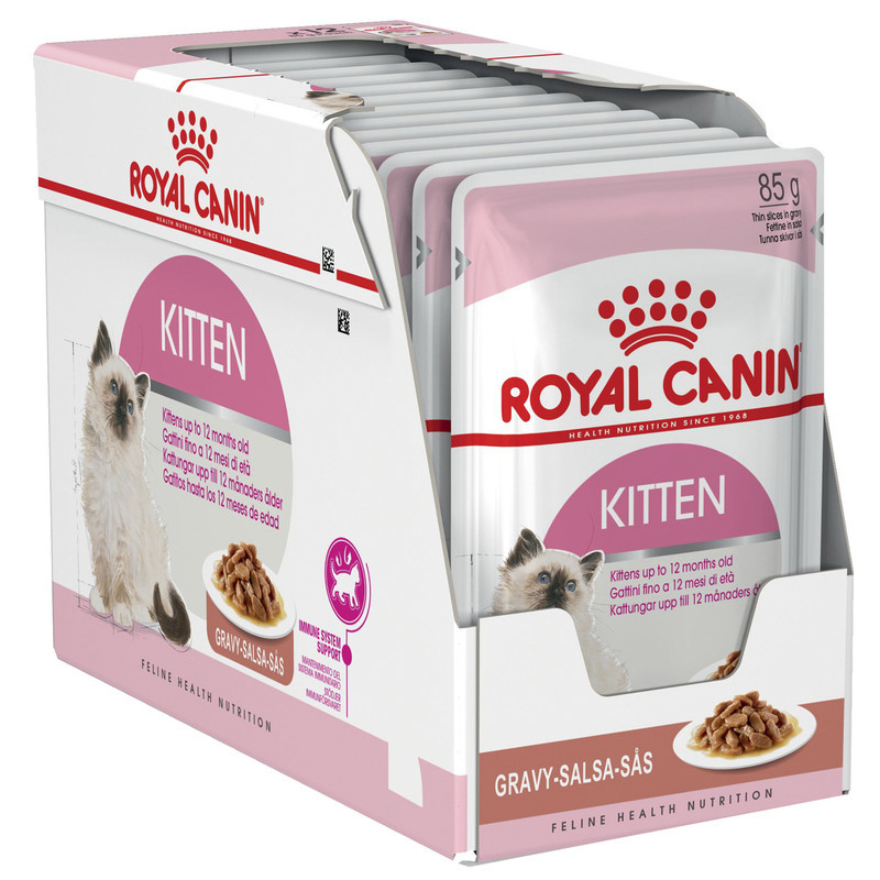 پوچ گربه رویال کنین مدل  Kitten gravy وزن 1020 گرم بسته 12 عددی