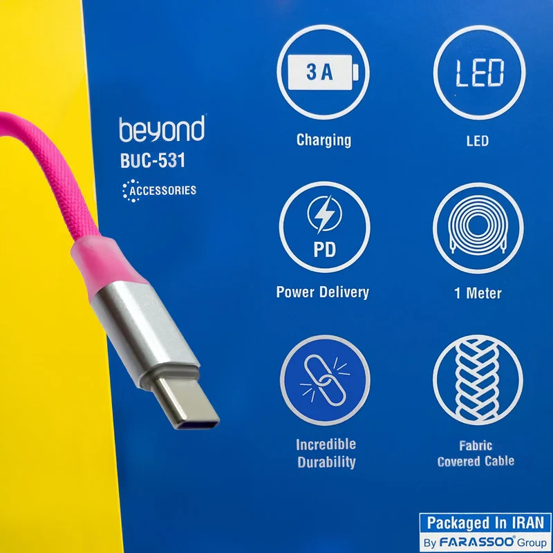 کابل تبدیل USB به USB-C بیاند مدل BUC-531KF FAST CHARGE طول 1 متر