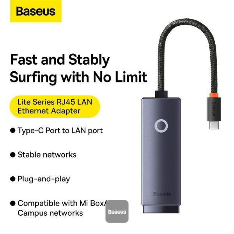 مبدل usb-c به LAN باسئوس مدل WKQX000301