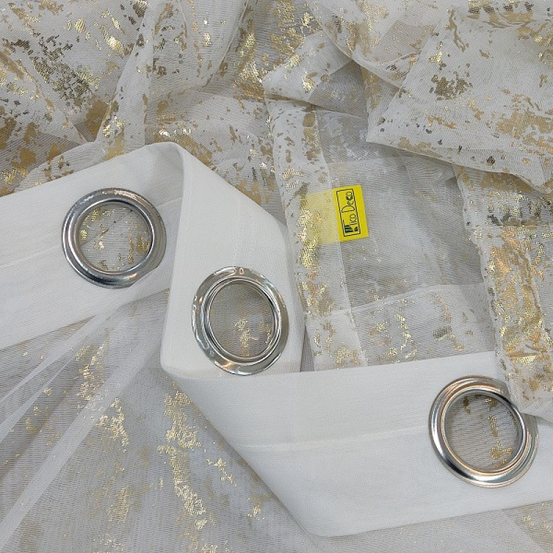 پرده تیکو دکو مدل حریر ژورژت طلاکوب سایز 280x300 سانتی‌متر