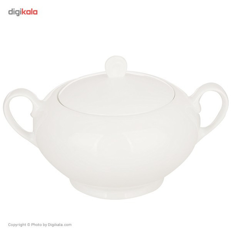 سرویس غذاخوری 102 پارچه چینی زرین ایران سری ایتالیا اف مدل White درجه یک