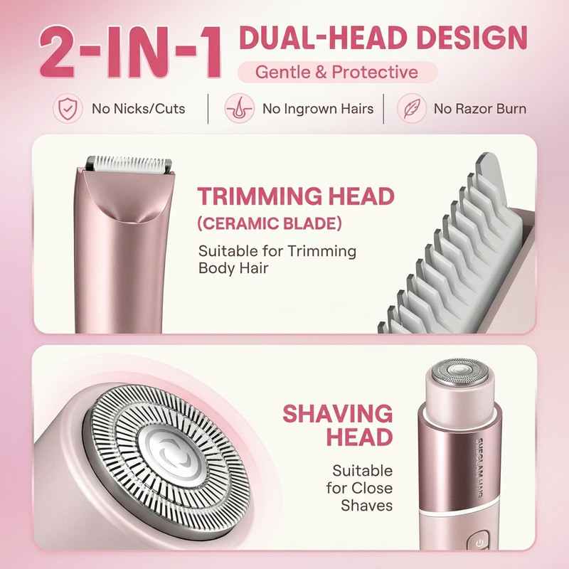 ماشین اصلاح موی صورت و بدن بانوان شیگلم مدل Smooth Moves Dual-Head