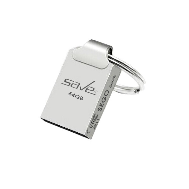 فلش مموری سیویت مدل SEGO ظرفیت 64 گیگابایت با رابط USB 2.0، بدنه فلزی، طراحی بند انگشتی با حلقه آویز، سازگار با گوشی، تبلت، لپ‌تاپ و تلویزیون، سرعت انتقال 30 مگابایت بر ثانیه