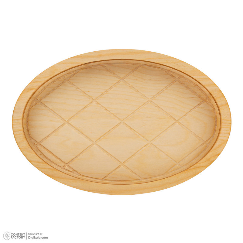 سینی بدون دسته مدل بیضی طرح سبد سایز 36x24 سانتی متر