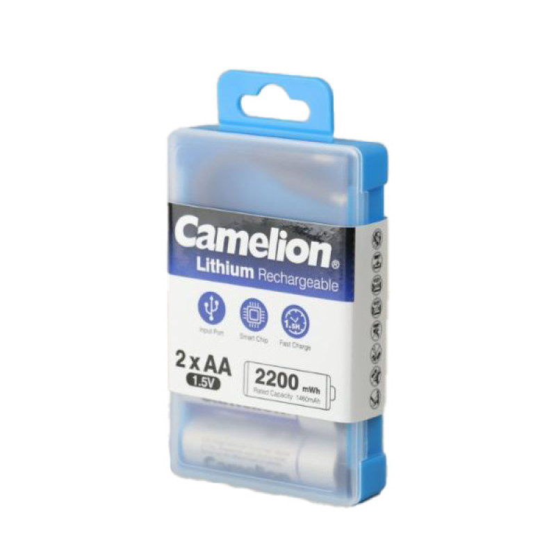 باتری قلمی قابل شارژ کملیون مدل 1.5VLi-AA2200 بسته دو عددی