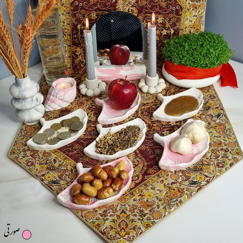 مجموعه ظروف هفت سین 10 پارچه مدل راسپینا