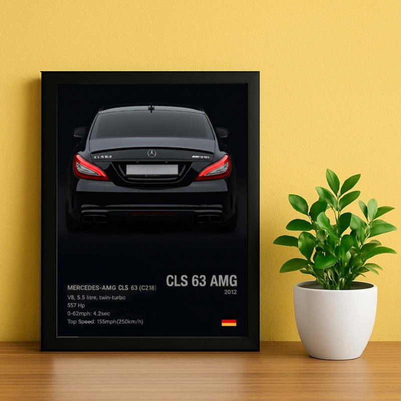 تابلو طرح سی‌ال‌اس 63 CLS63 کد 01 فریم مشکی