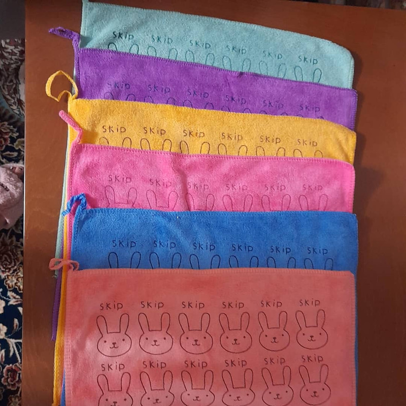 دستمال نظافت آشپزخانه مدل حوله ای خرگوشی بسته 12 عددی