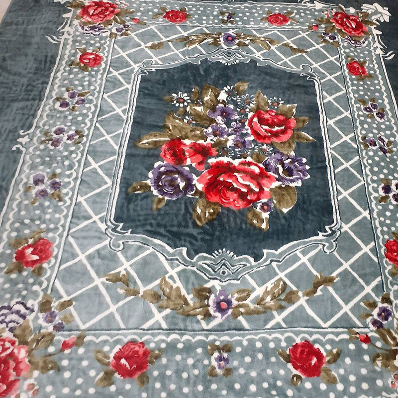 پتو گل بافت مدل گل سایز 240×220 سانتی متر