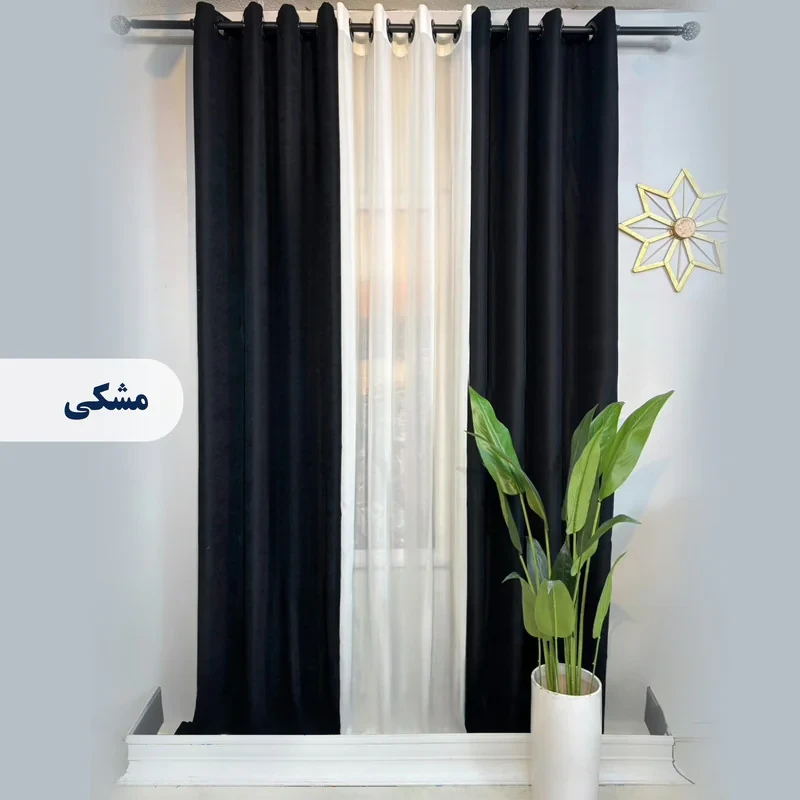 پرده پانچ مدل کتان هازان سایز 280 × 140 سانتی‌متر