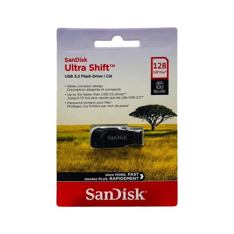 فلش مموری سن دیسک مدل ULTRA SHIFT CZ410 ظرفیت 128 گیگابایت با رابط USB 3.2