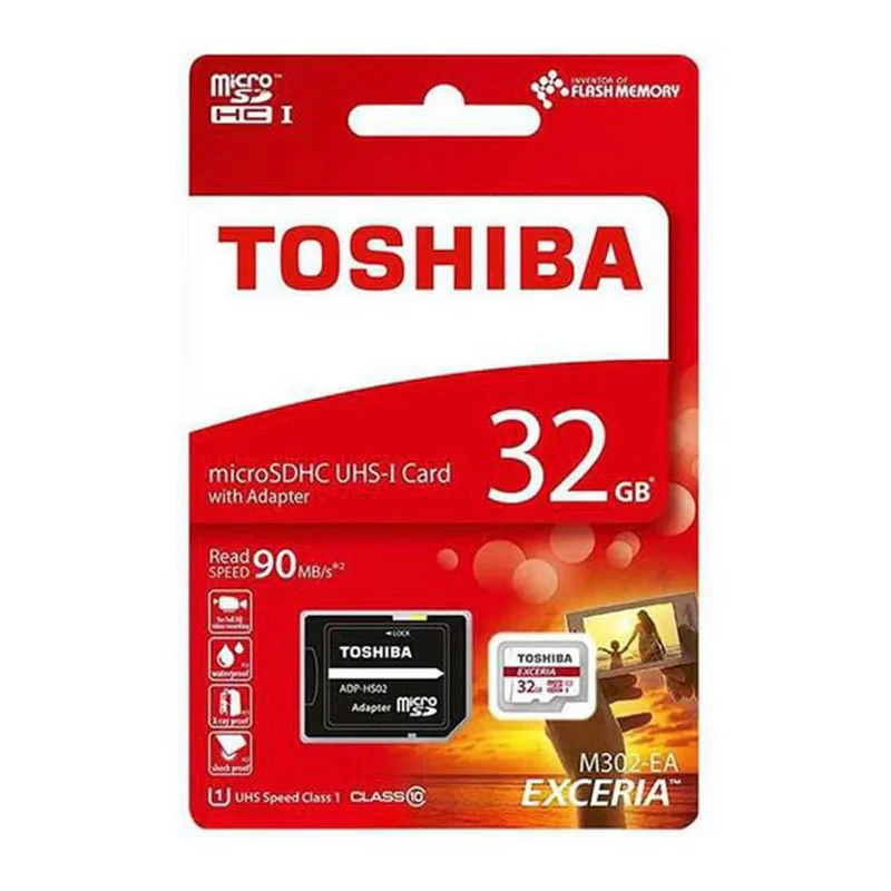 کارت حافظه microSDHC توشیبا مدل EXCERIA M302-EA کلاس 10 استاندارد UHS-I U1 سرعت 90MBps ظرفیت 32 گیگابایت به همراه آداپتور SD