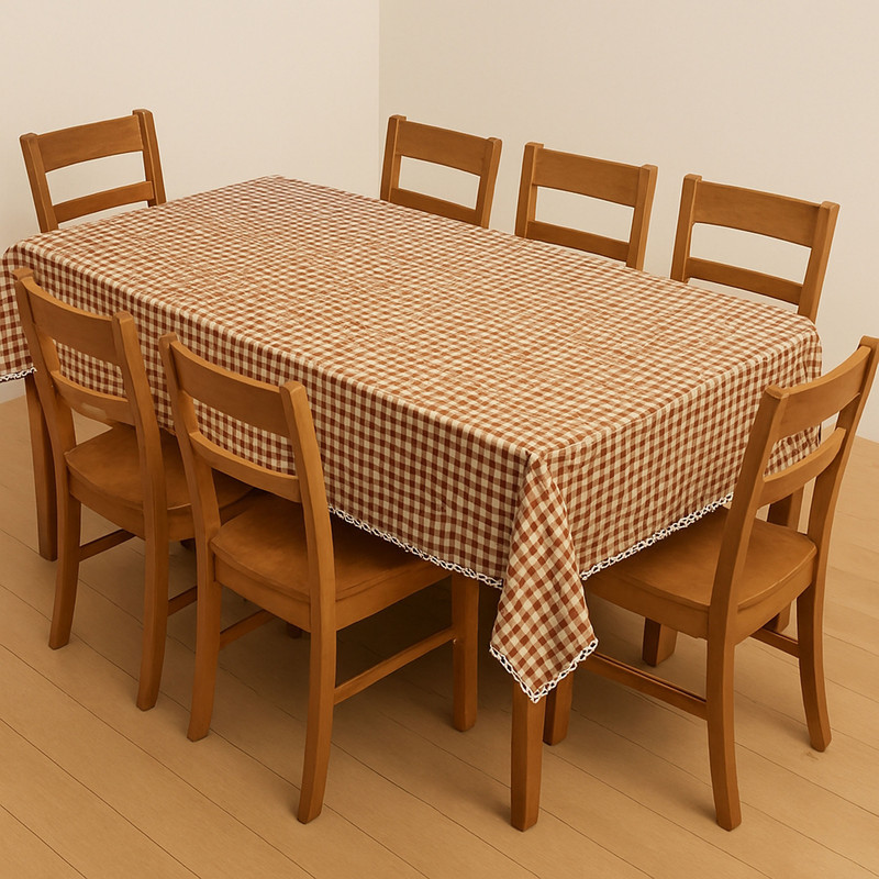 رومیزی پانیذ پود مدل چهارخانه مستطیل سایز 220x140 سانتی‌متر