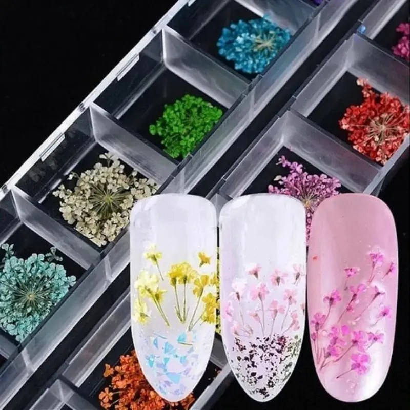 تزیین ناخن طرح گل خشک مدل armi بسته 12 عددی