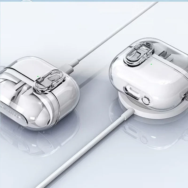 کاور انتک مدل Clear Protective مناسب برای کیس هدفون بی سیم سامسونگ Galaxy Buds 3  3 Pro به همراه آویز