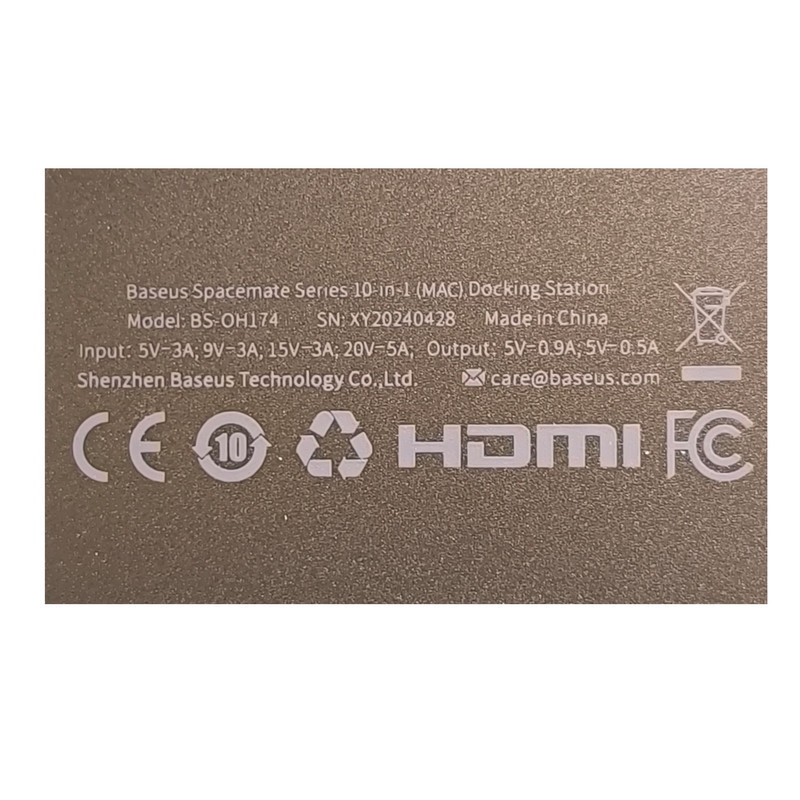 هاب 10 پورت USB-C بیسوس مدل BS-OH174   به همراه کابل USB-C