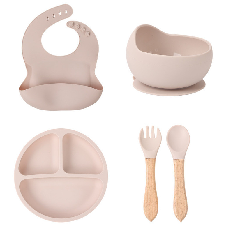 ست ظرف غذا خوری 5 تکه کودک مدل SILICONE