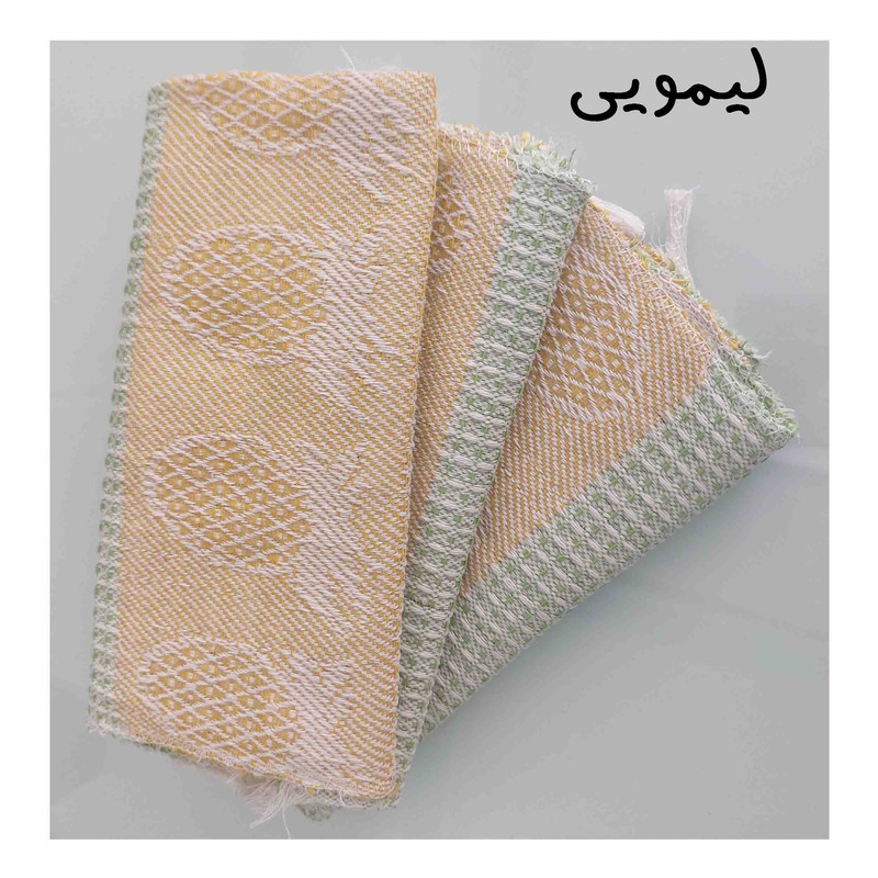 دستمال نظافت خانه و آشپزخانه پنبه‌، نخ مدل نیلا بسته 3 عددی