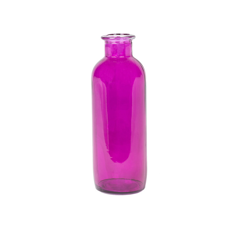 گلدان شیشه‌ای مدل مهناز کد 01، ابعاد 6×6×18 سانتی‌متر، وزن 250 گرم، قطر گلوگاه 2.5 سانتی‌متر، قطر بیرونی 4 سانتی‌متر، قطر کف 6 سانتی‌متر