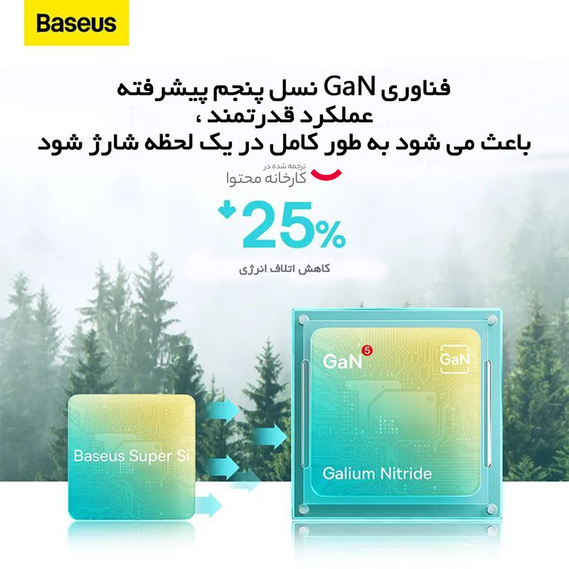 شارژر دیواری 20 وات بیسوس مدل GAN5 Fast Charger