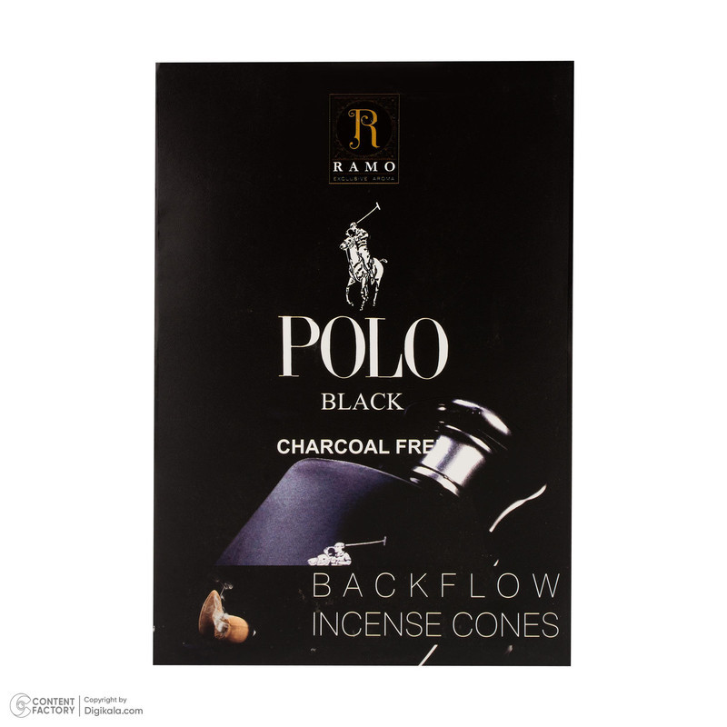 عود رامو مدل آبشاری رایحه ادکلن POLO BLACK  بسته 10 عددی