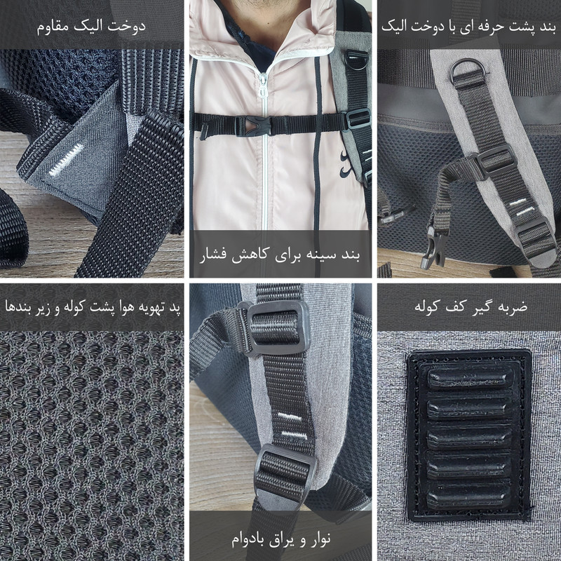 کوله پشتی لپ تاپ برساد مدل Bb 102 plus مناسب برای لپ تاپ 15 تا 17 اینچی