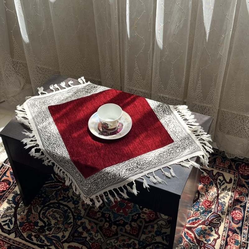 رومیزی قلمکار مدل مخمل و‌ قلمکار کد 40