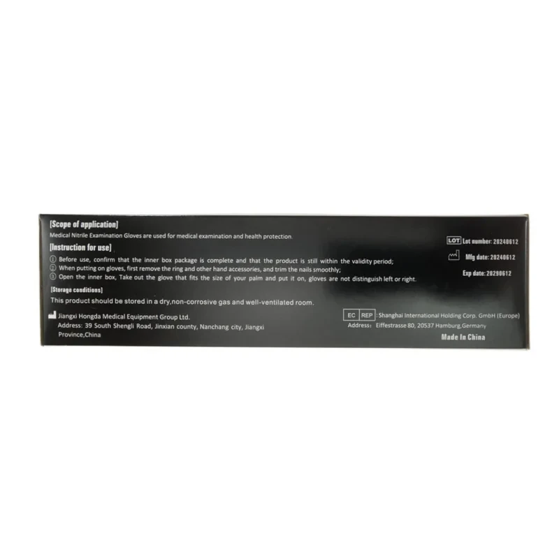 دستکش نیتریل غیر پودری اچ دی مدل h1 سایز متوسط (M) بسته 100 عددی