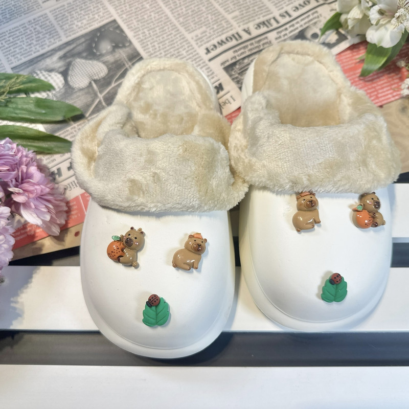 دمپایی حوله‌ای زیتون مدل کریسمس کد Wh-05