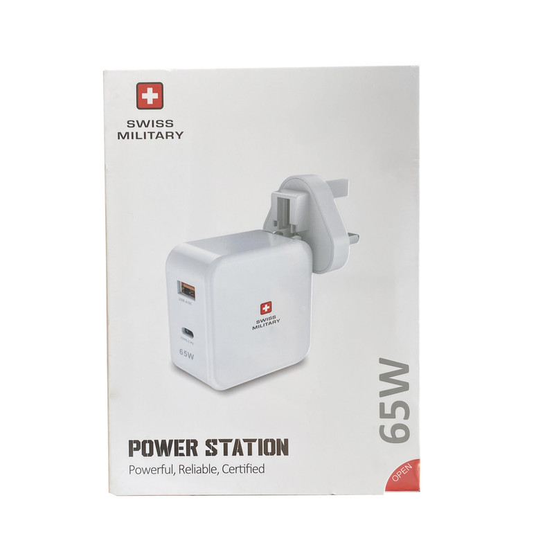 آداپتور شارژر 65 وات سوییس میلیتری مدل Power Station به همراه مبدل برق