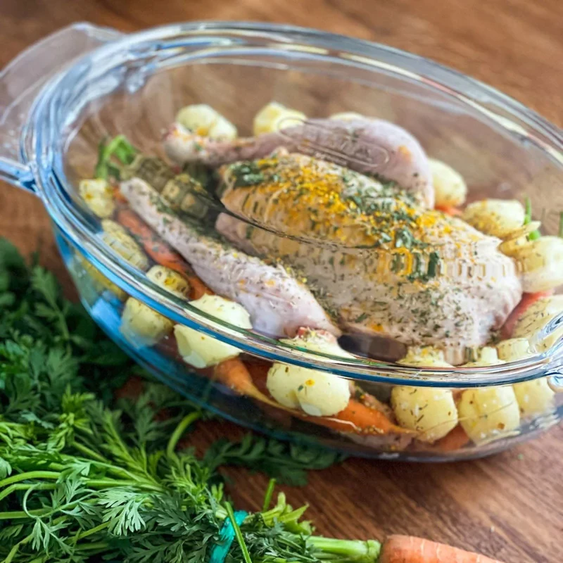 ظرف پخت پیرکس مدل مرغ خوری کد 58L