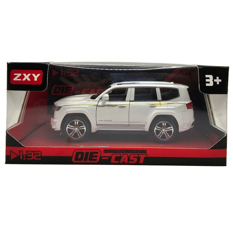 ماکت ماشین ناب سل مدل تویوتا لندکروز فلزی موزیکال چراغدار عقب کش کد Toyota Land Cruiser metal c55566 vx به همراه استند