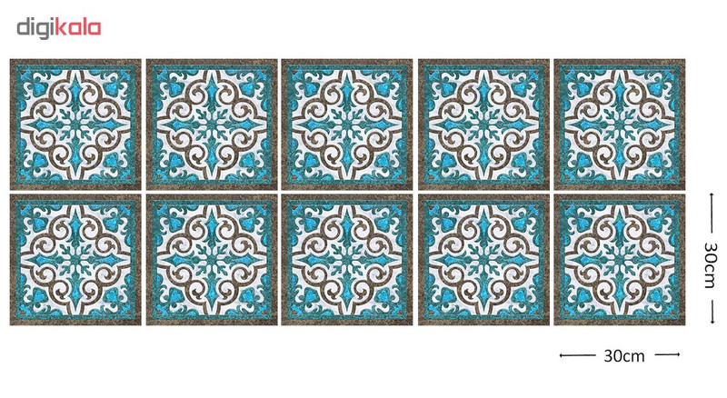 استیکر کاشی طرح فیروزه بسته 10 عددی
