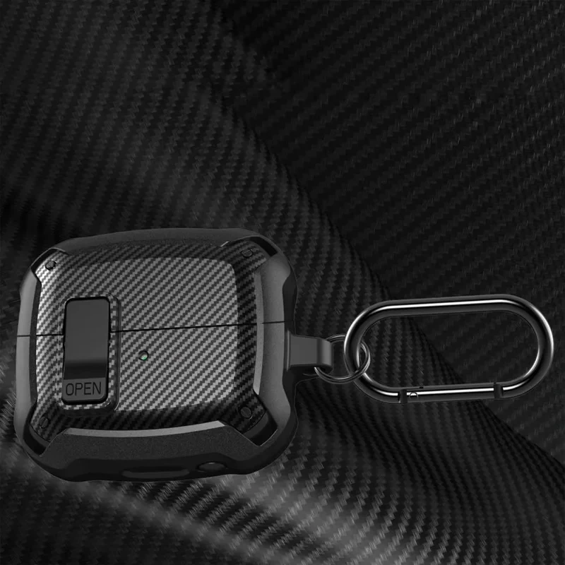 کاور کینگدام مدل Eggshell Carbon OPN Lock مناسب برای کیس هدفون بی سیم سامسونگ Galaxy Buds 3  3 Pro