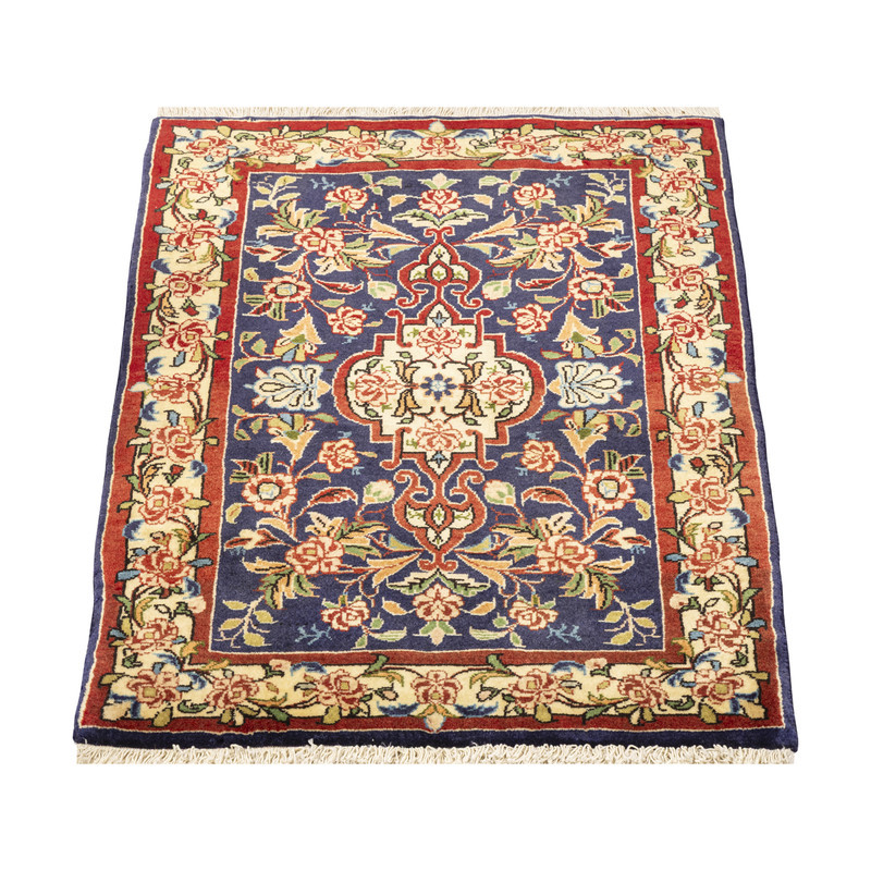 فرش دستبافت نیم متری طرح بیجار کد 97P602 زمینه سرمه ای